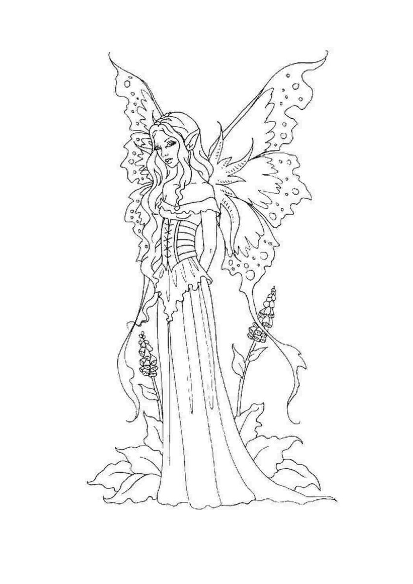 Фея цветов раскраска