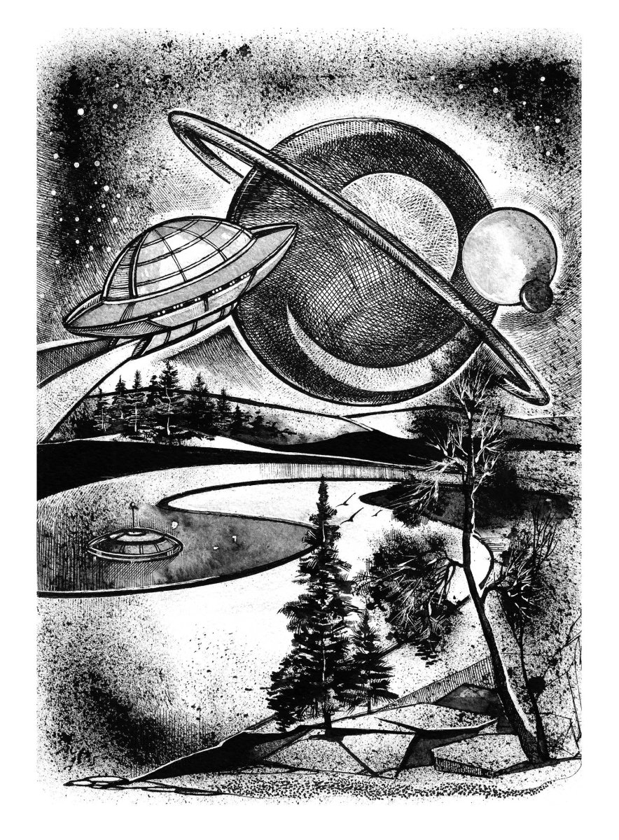 Фантастический пейзаж Графика