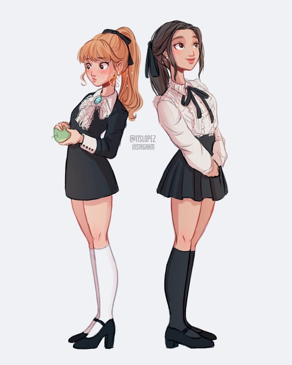 Мультяшная девочка в школьной форме