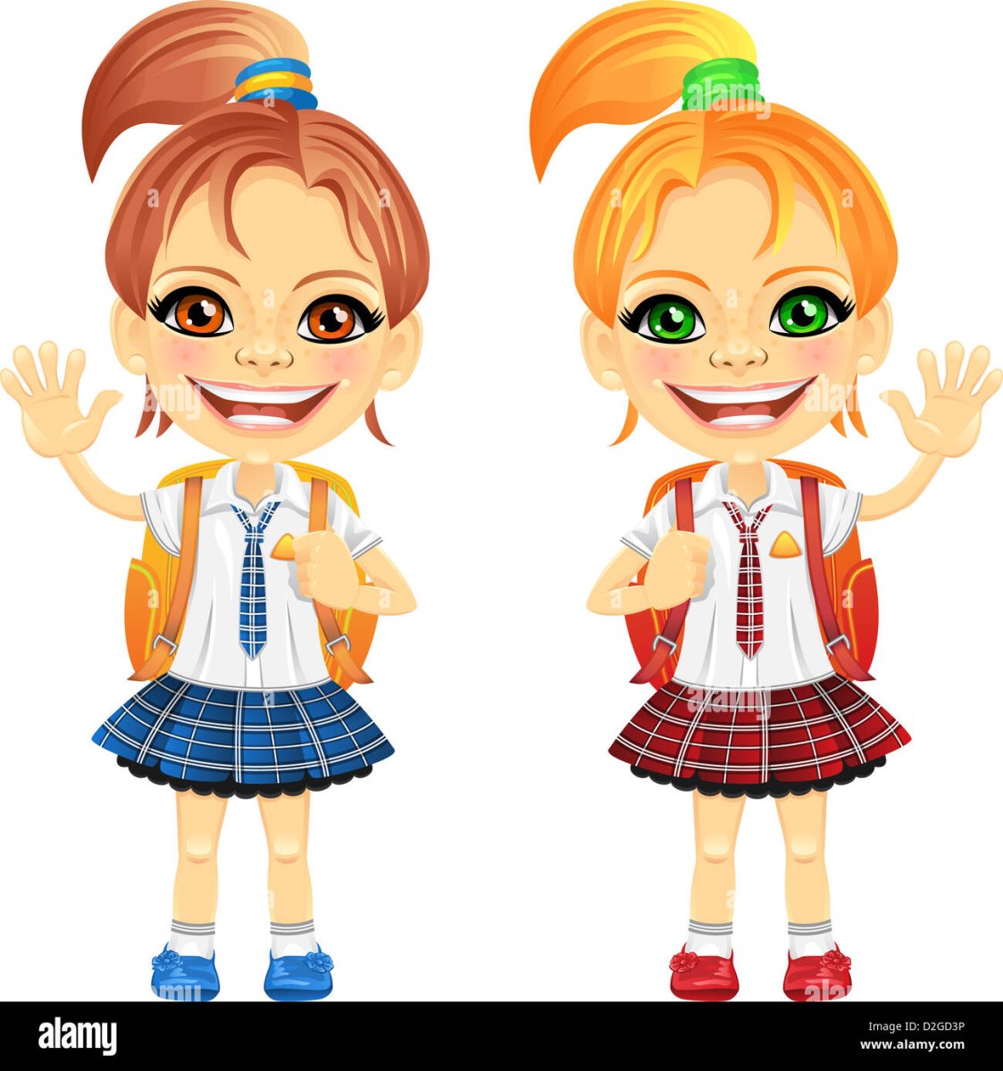Мультяшная девочка в школьной форме