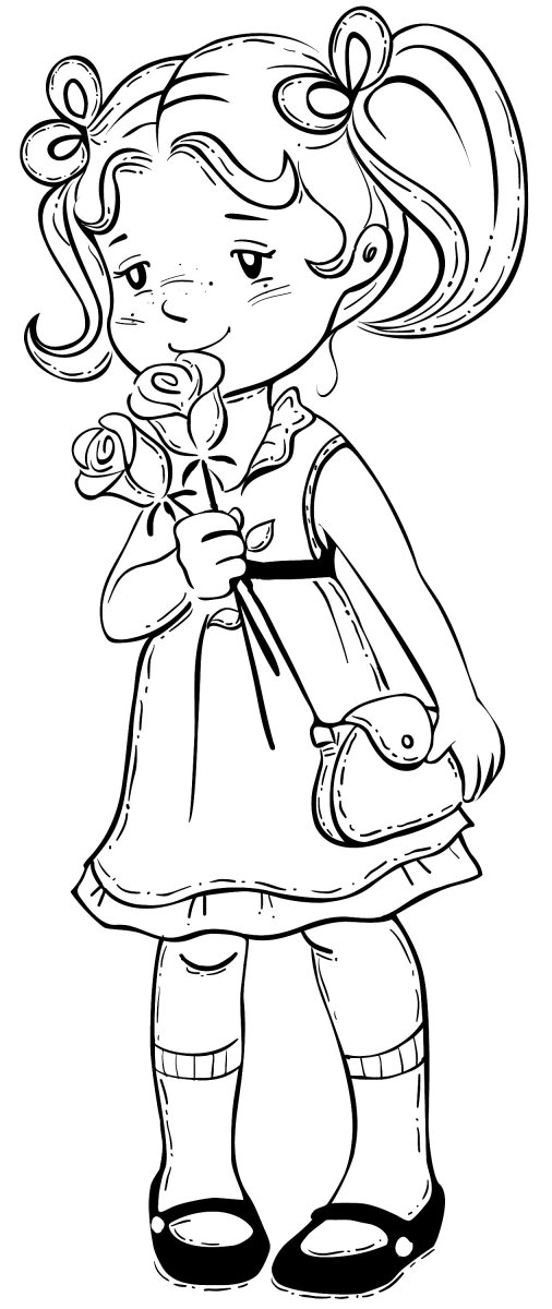 Девочка в школьной форме рисунок