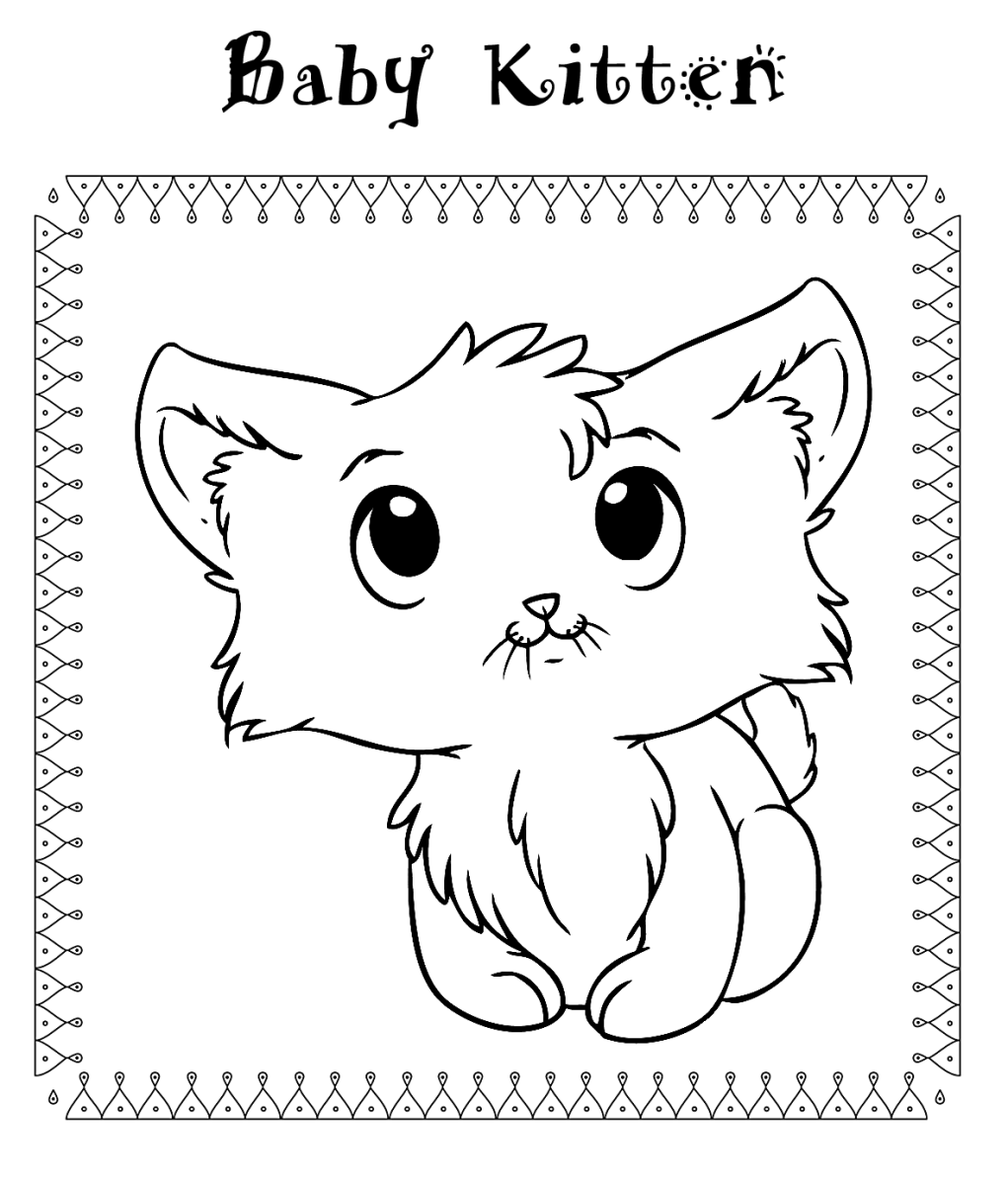 Котенок. Раскраска