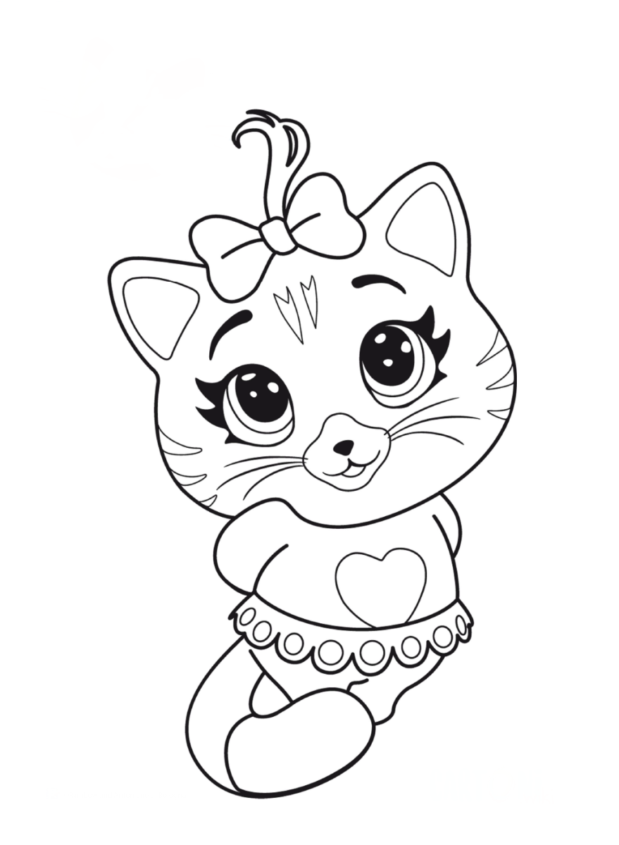 Милые кошечки раскраска