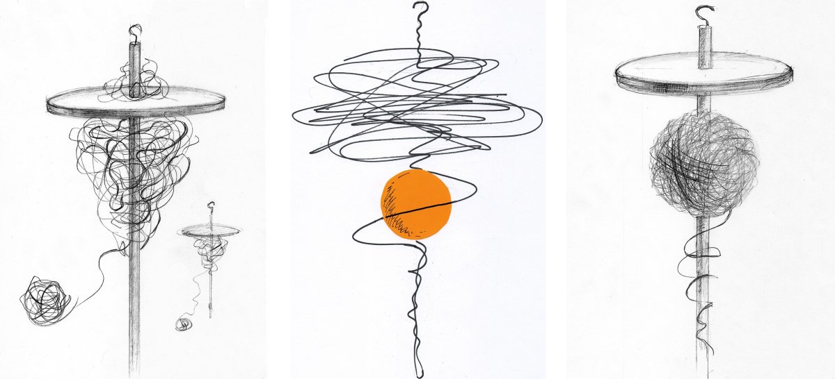 Веретено с тремя нитями