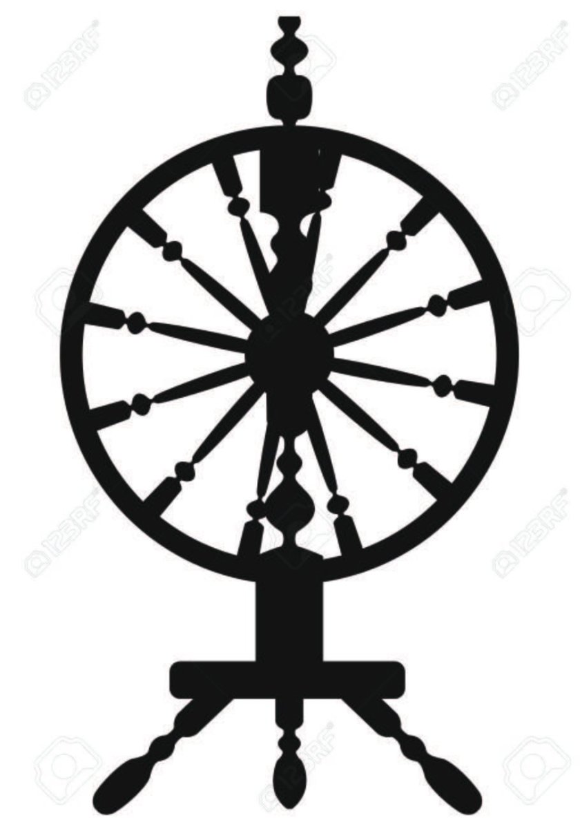 Прялка с колесом вектор