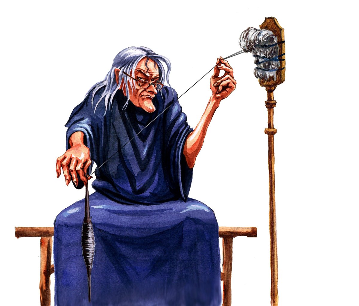 Баба Яга прядет