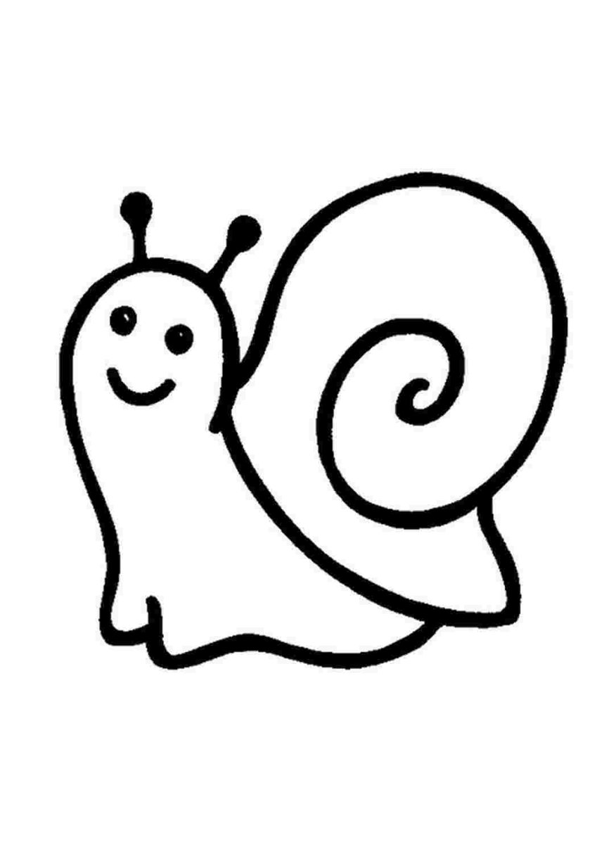Улитка раскраска для малышей
