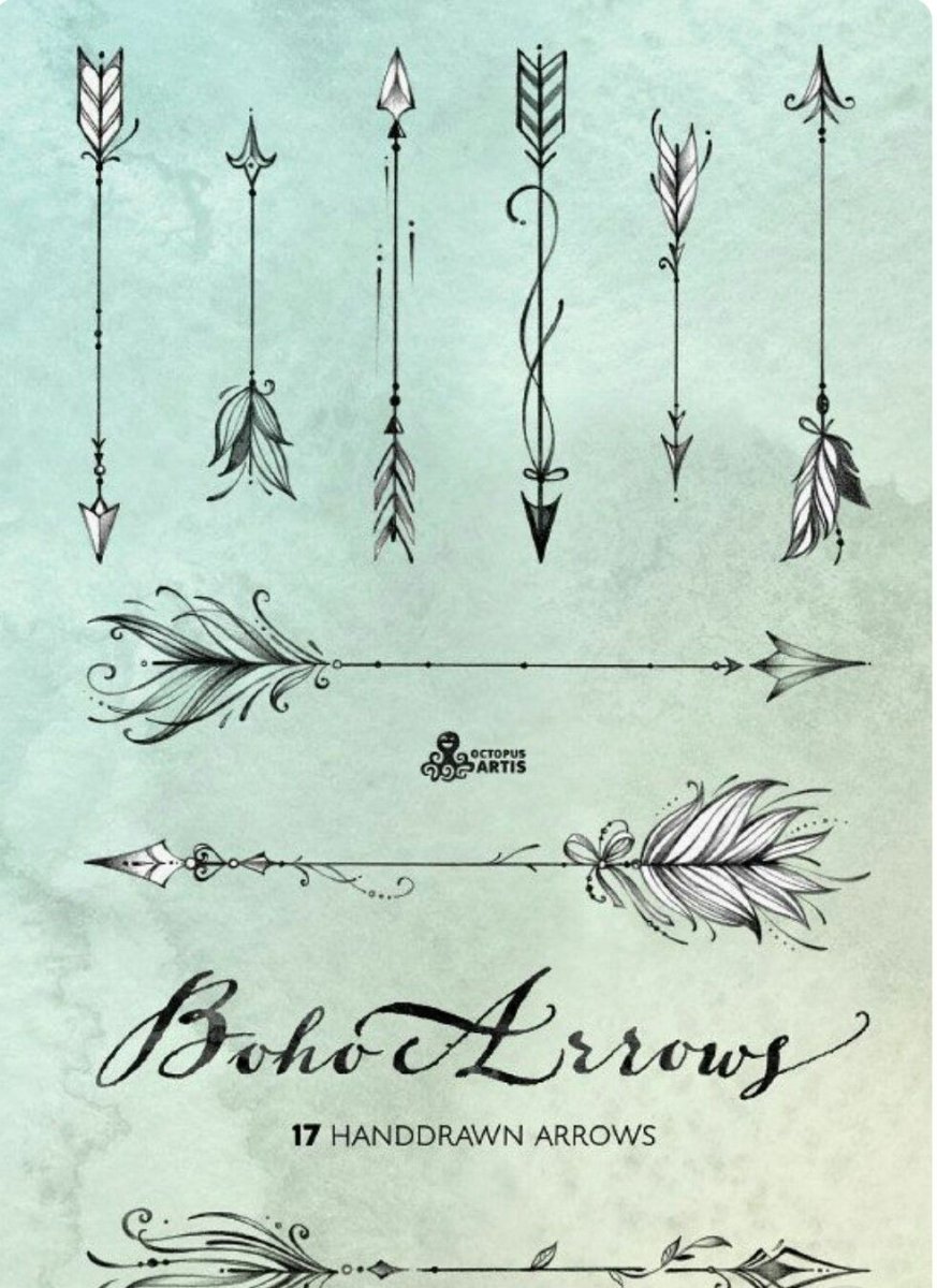 Тату стрела с пером