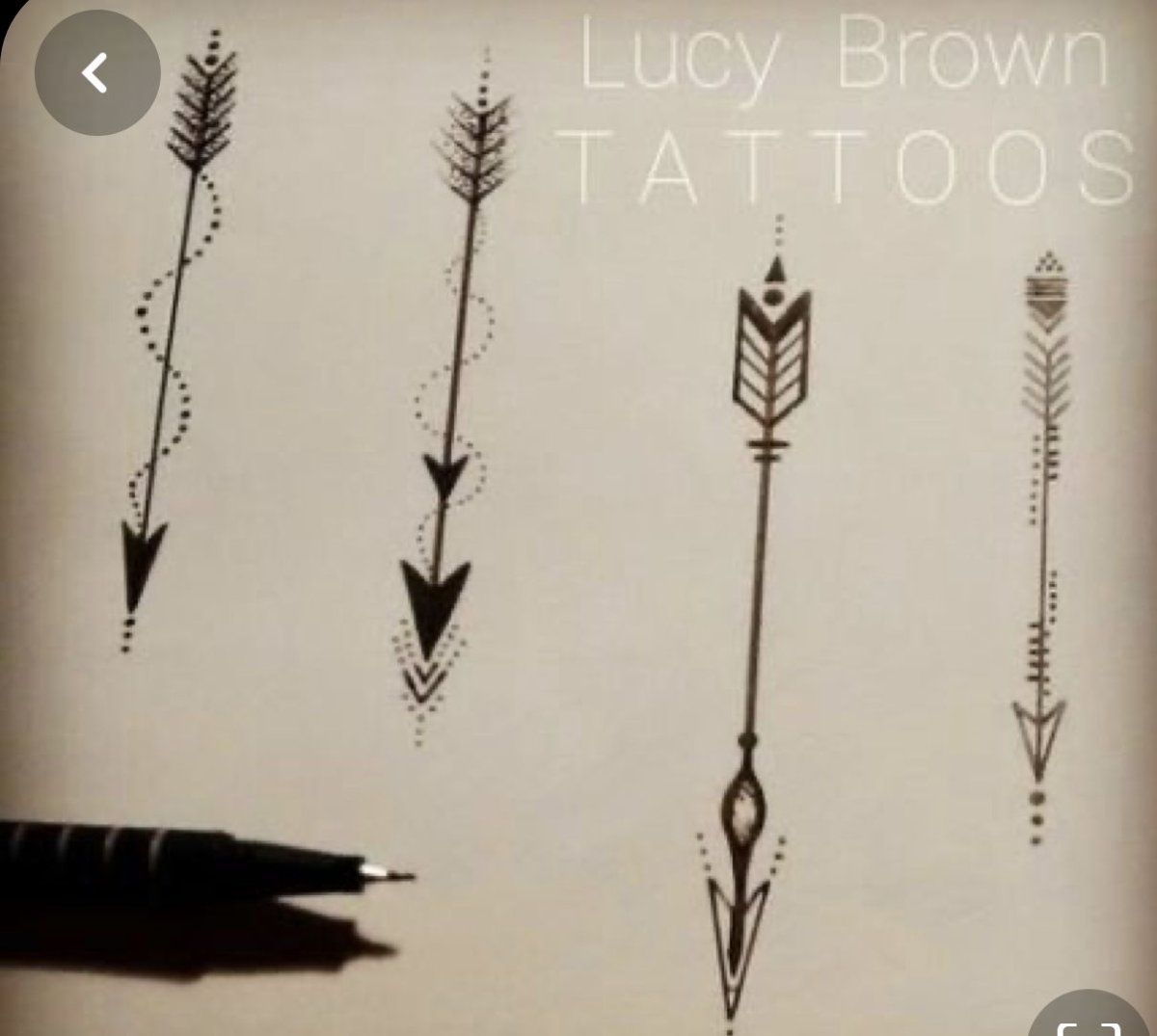 Эскиз тату на палец стрела
