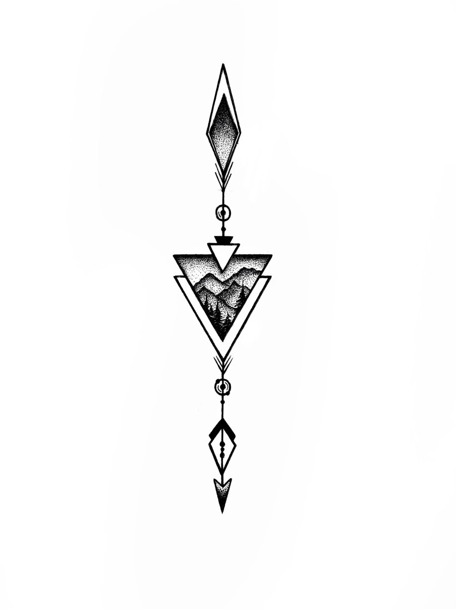 Тату стрела эскиз Минимализм