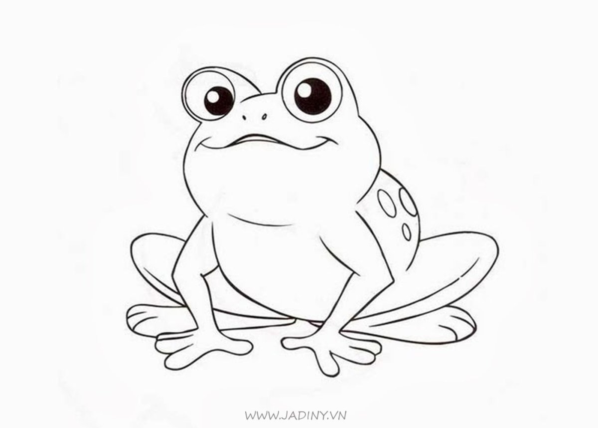 Милая раскраска лягушка мультяшная