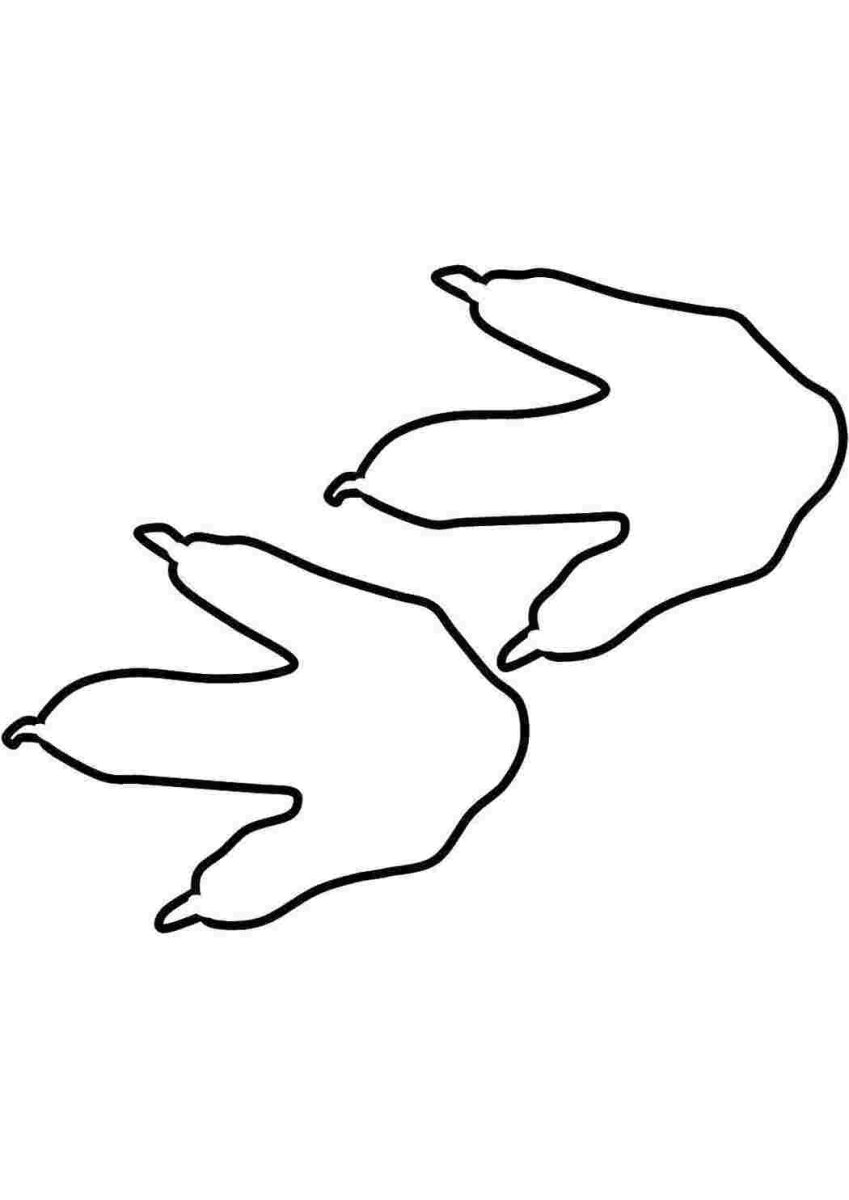 Следы динозавра трафарет