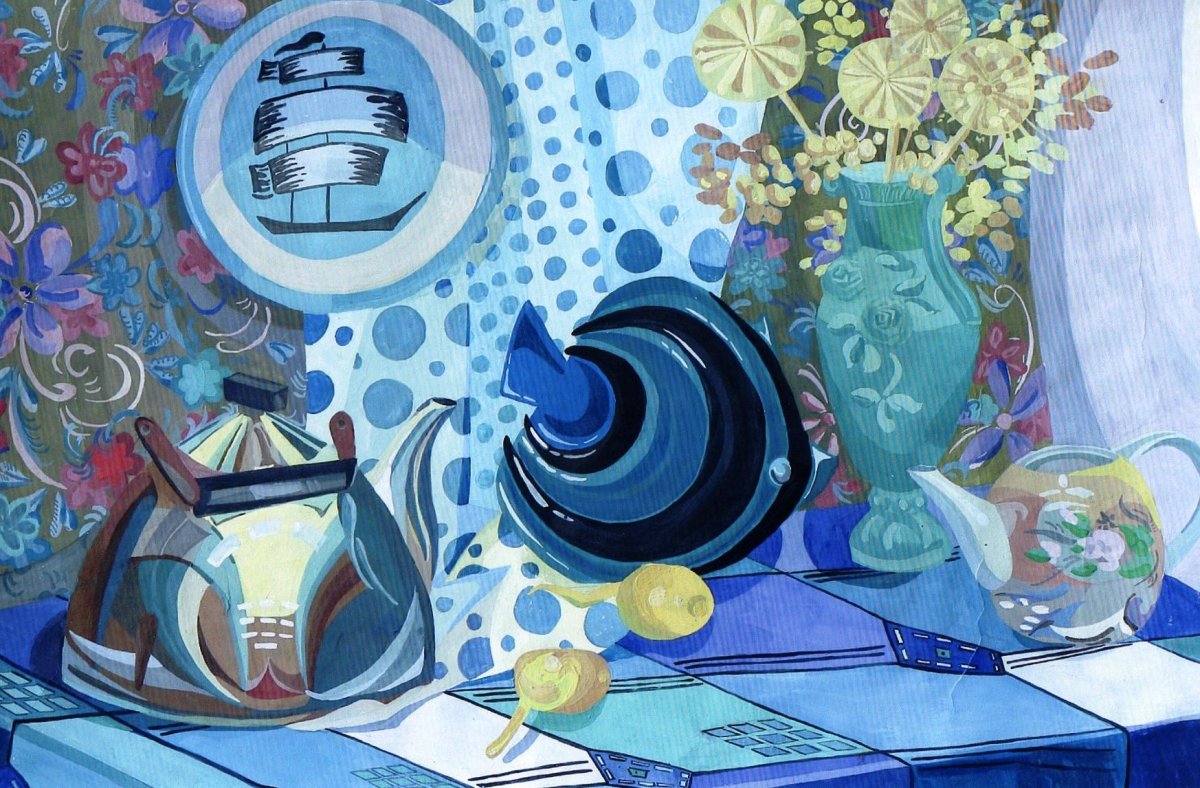 Декоративный натюрморт, училище Рериха