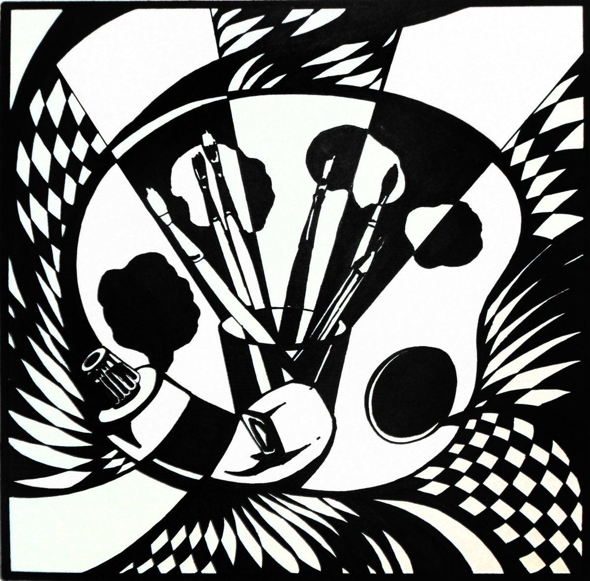 Натюрморт фруктов фломастерами