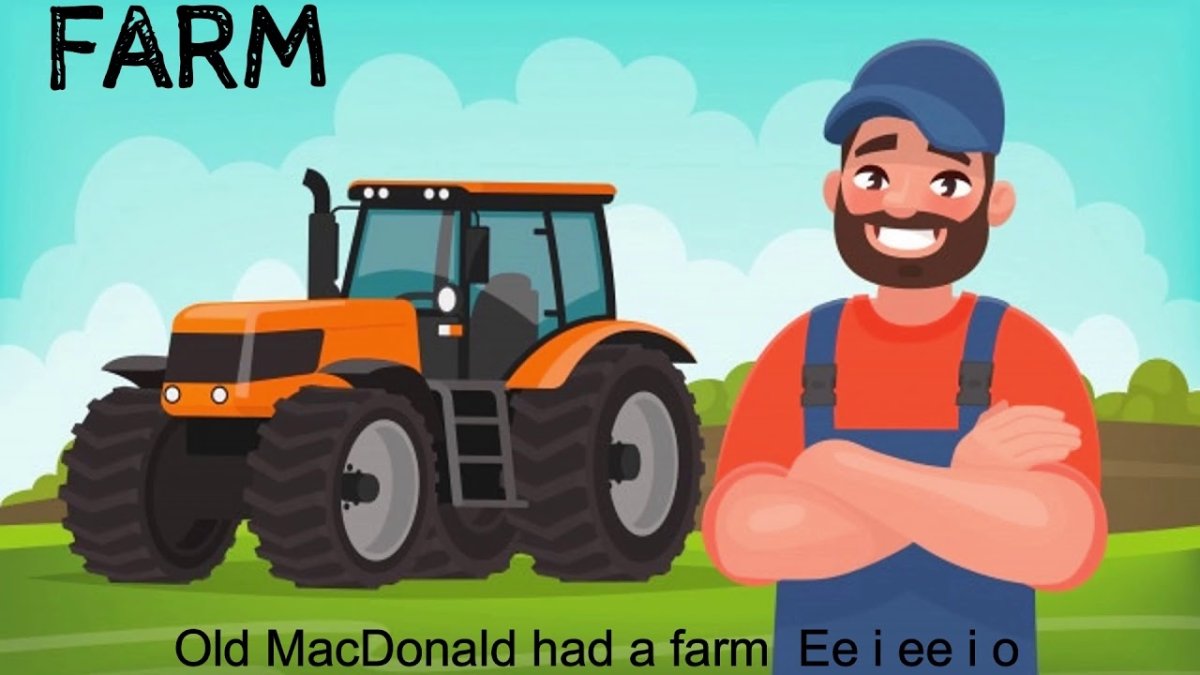 Рисование трактор в поле