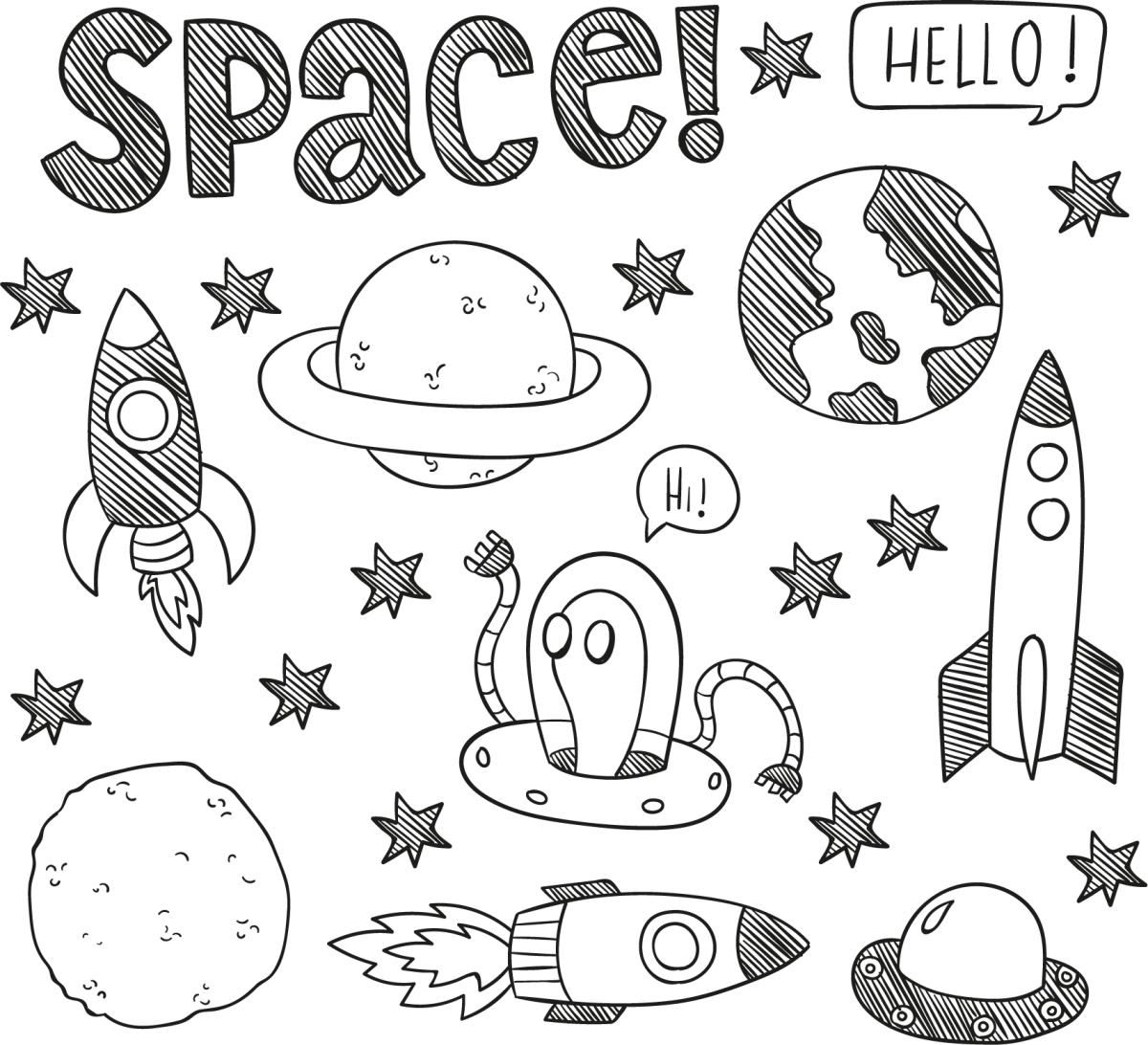 Рисунок на тему космос карандашом. Рисунок космос для срисовки. Раскраска. В космосе. Рисунок на тему космос легкий.