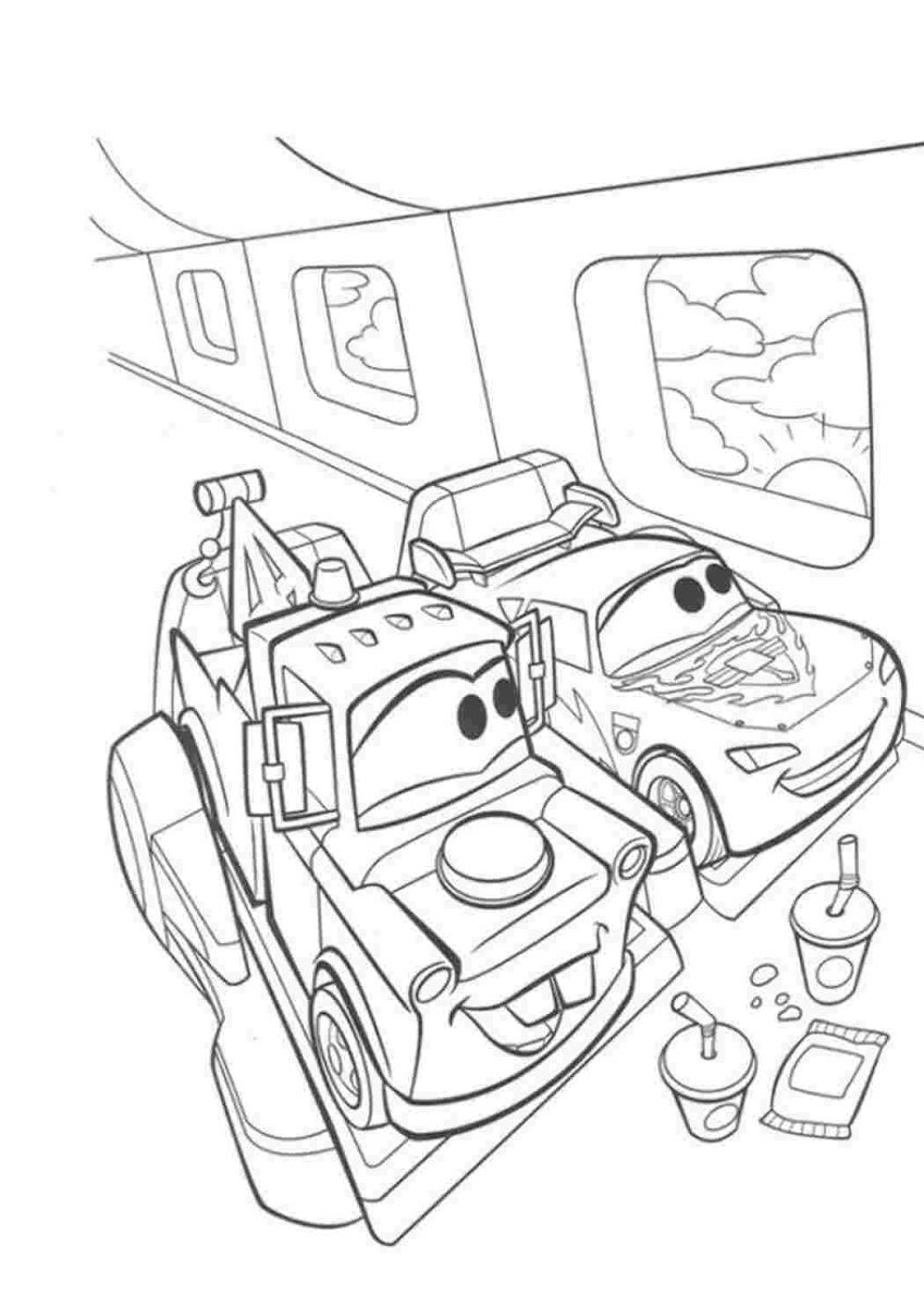 Маккуин раскраска радиатор Спрингс