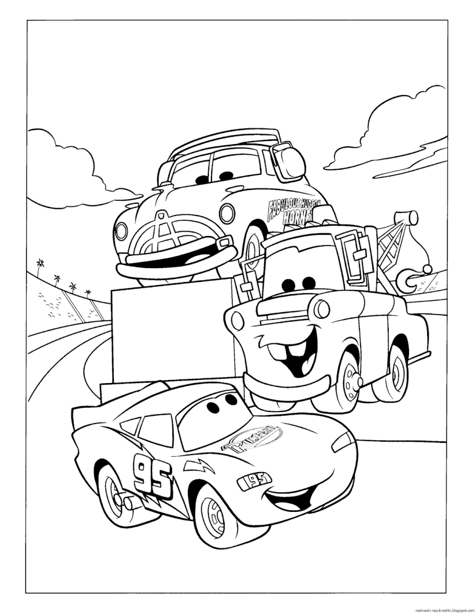 Раскраска молния Маквин и метр