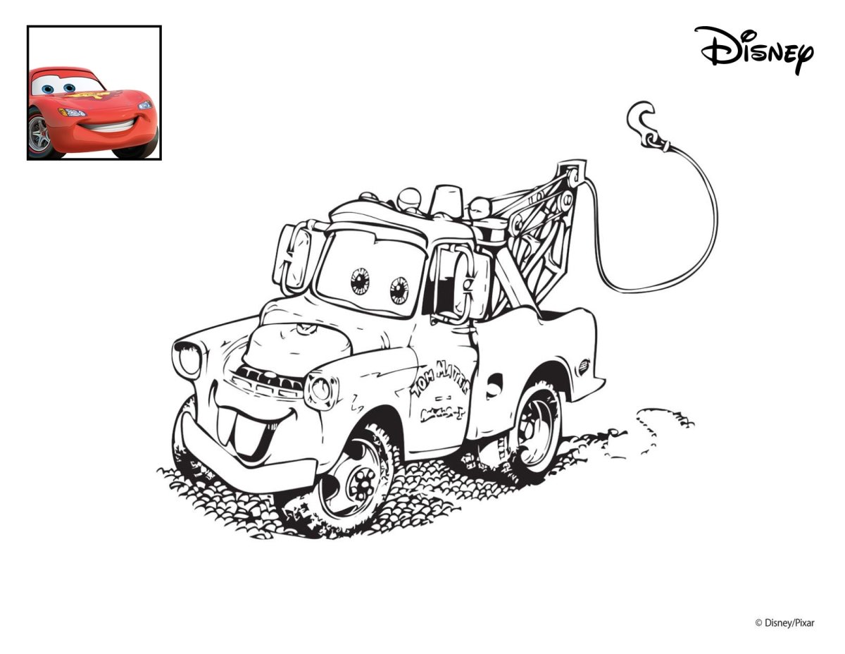 Молния Маквин и Мэтр раскраска