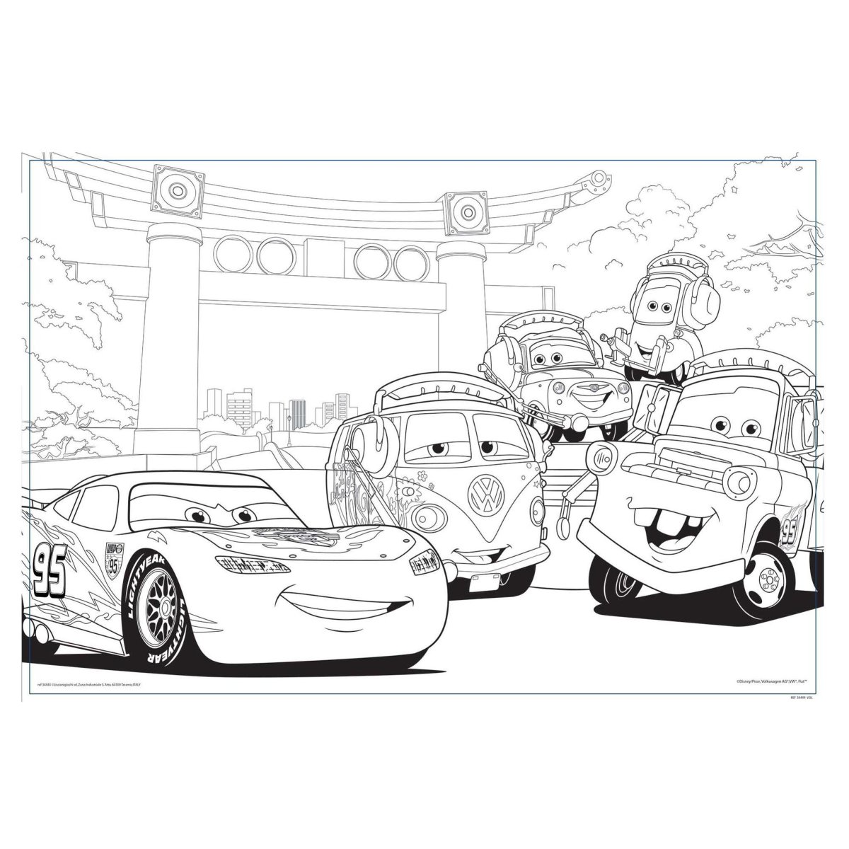 Молния Маквин и Мэтр раскраска