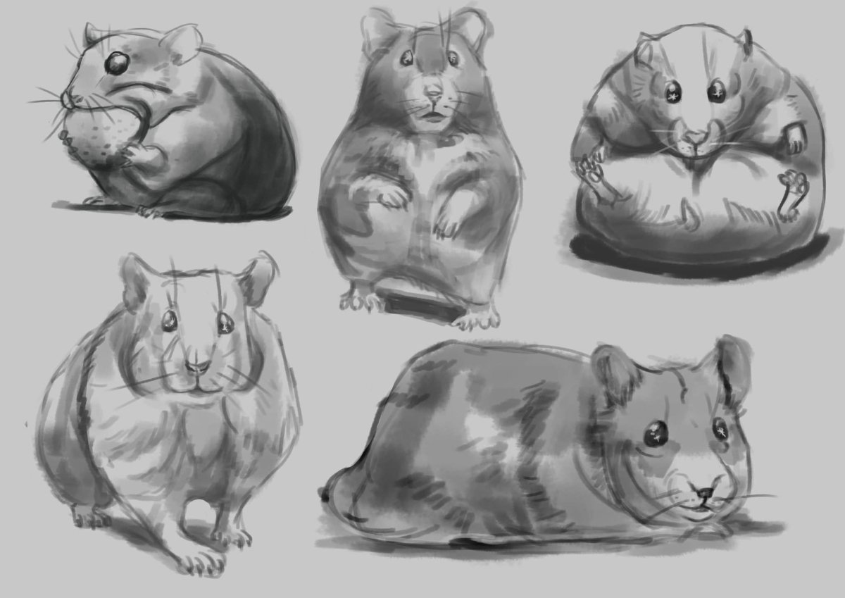 Акварельный хомяк