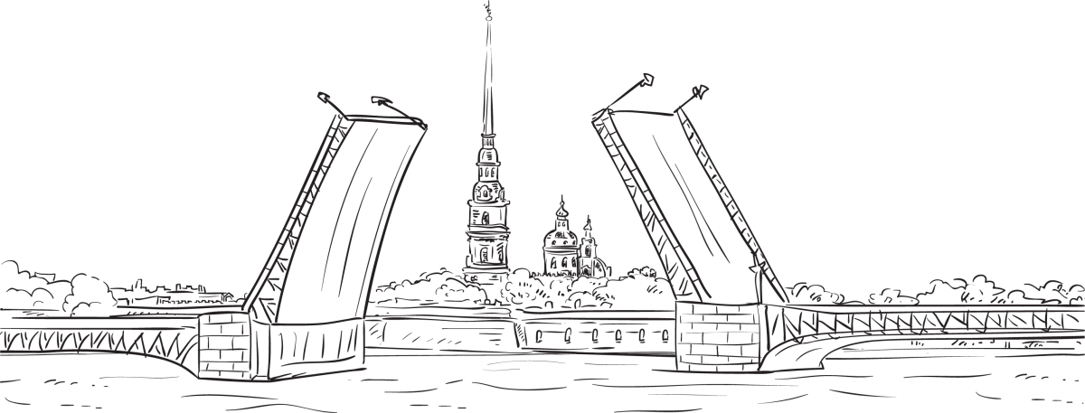 Как нарисовать Крымский мост карандашом