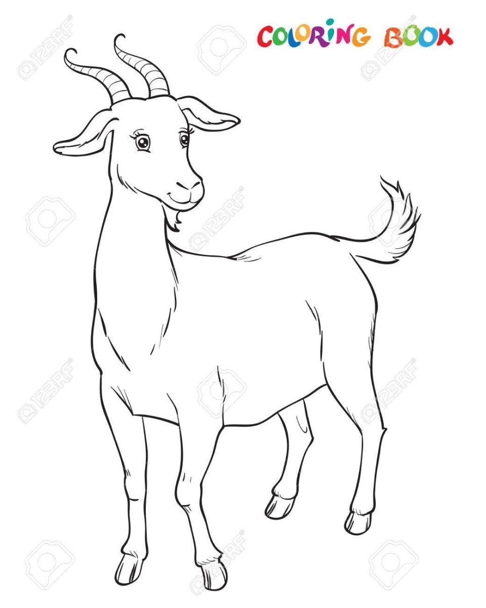 Рисунок козы цветной для детей 3 лет-