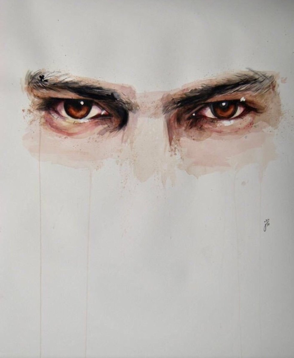 Мужские глаза акварелью