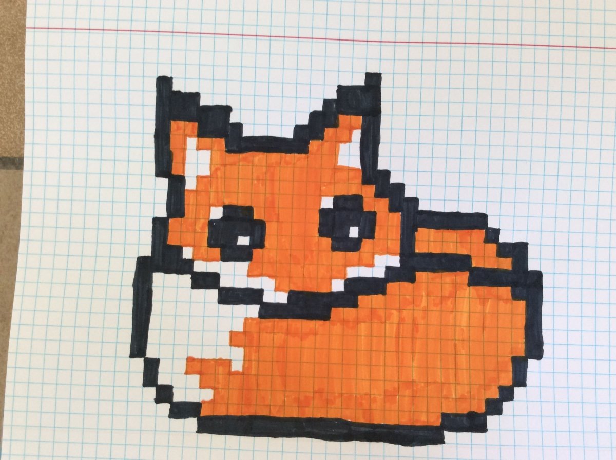 Рисунки по клеточкам животные