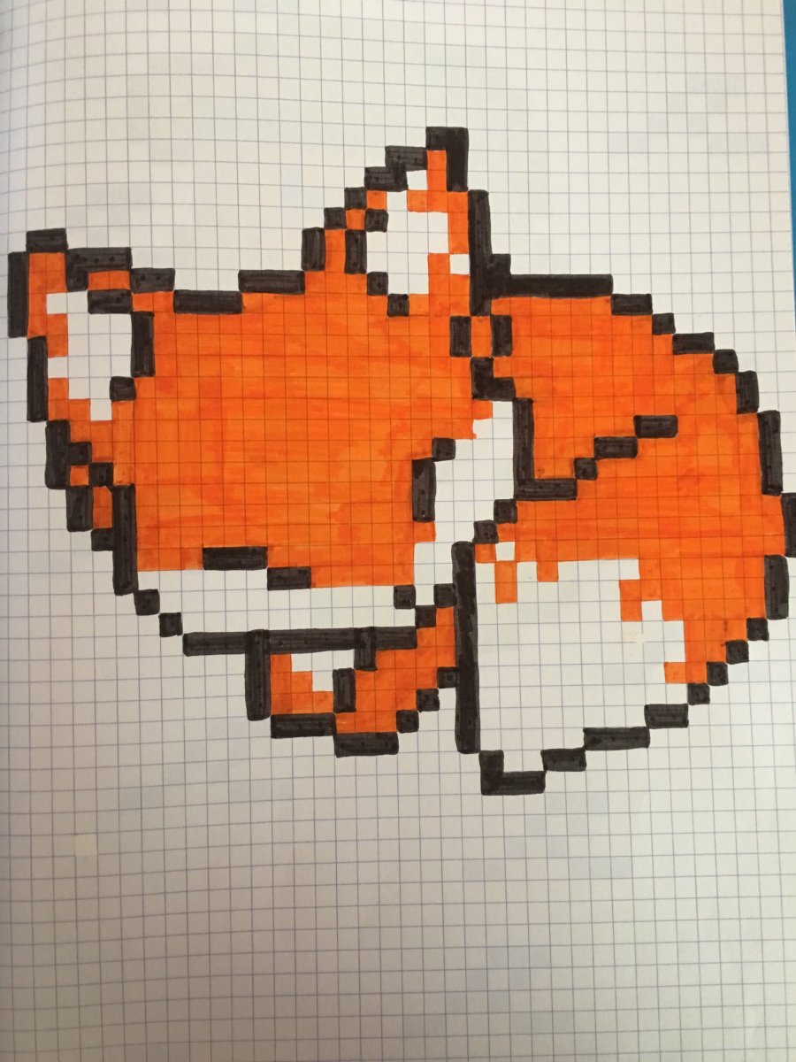 Лиса по клеточкам