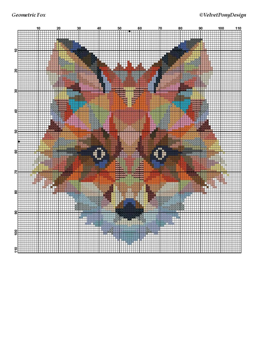 Лисы монохром вышивка