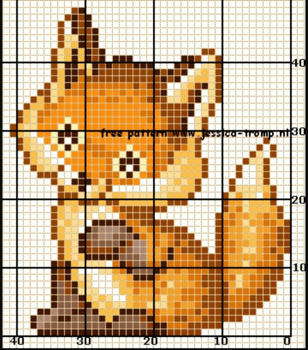 Лисичка маленькая вышивка