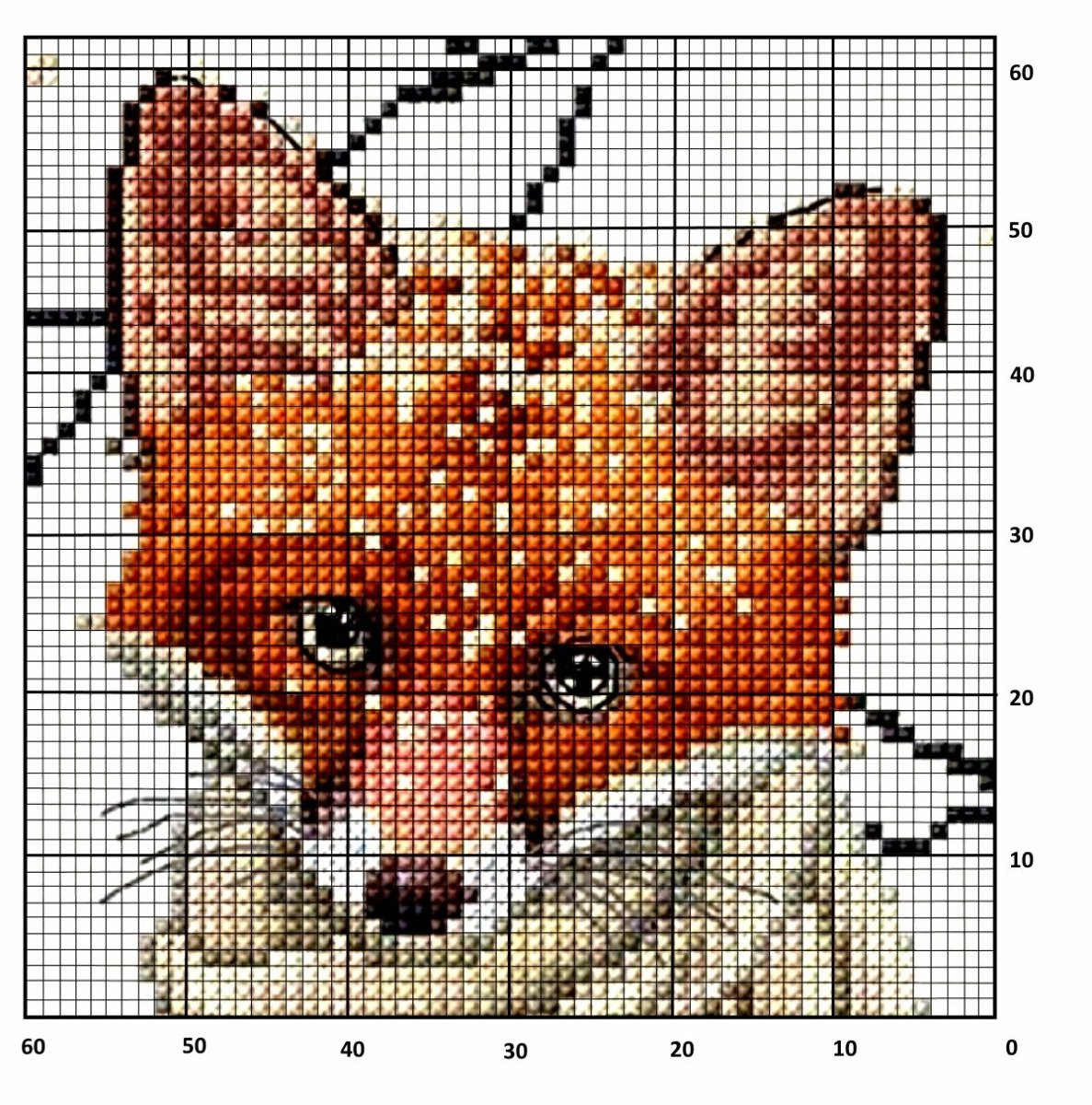 Вышивка крестиком для детей Лисенок