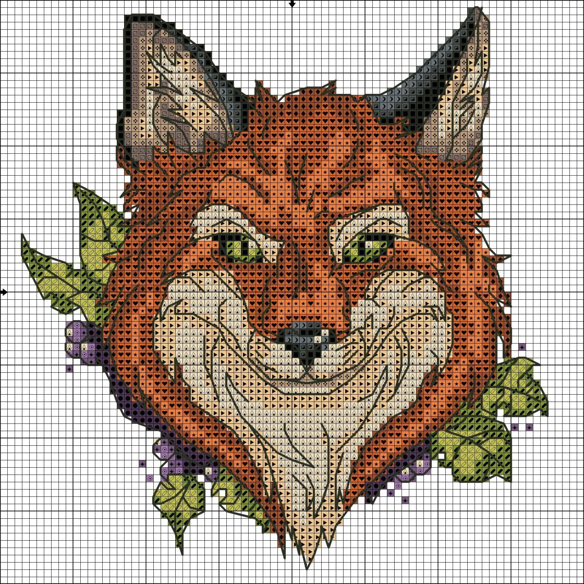 Рисунки по клеточкам лиса