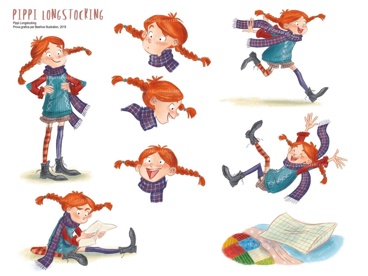 Пеппи длинный чулок иллюстрации
