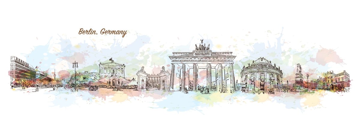 Достопримечательности Германии акварель