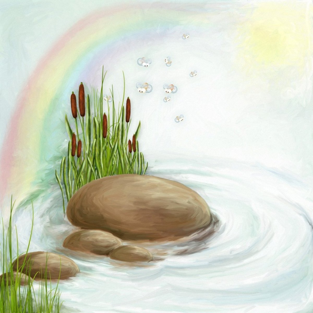 Озеро для детей с лягушкой