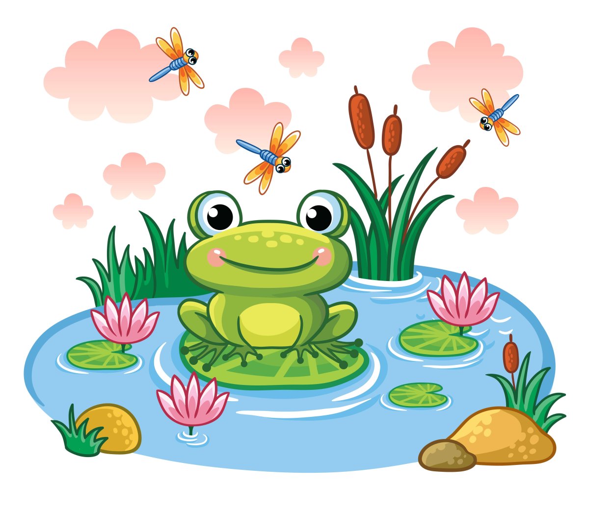 Пейзаж с камышами