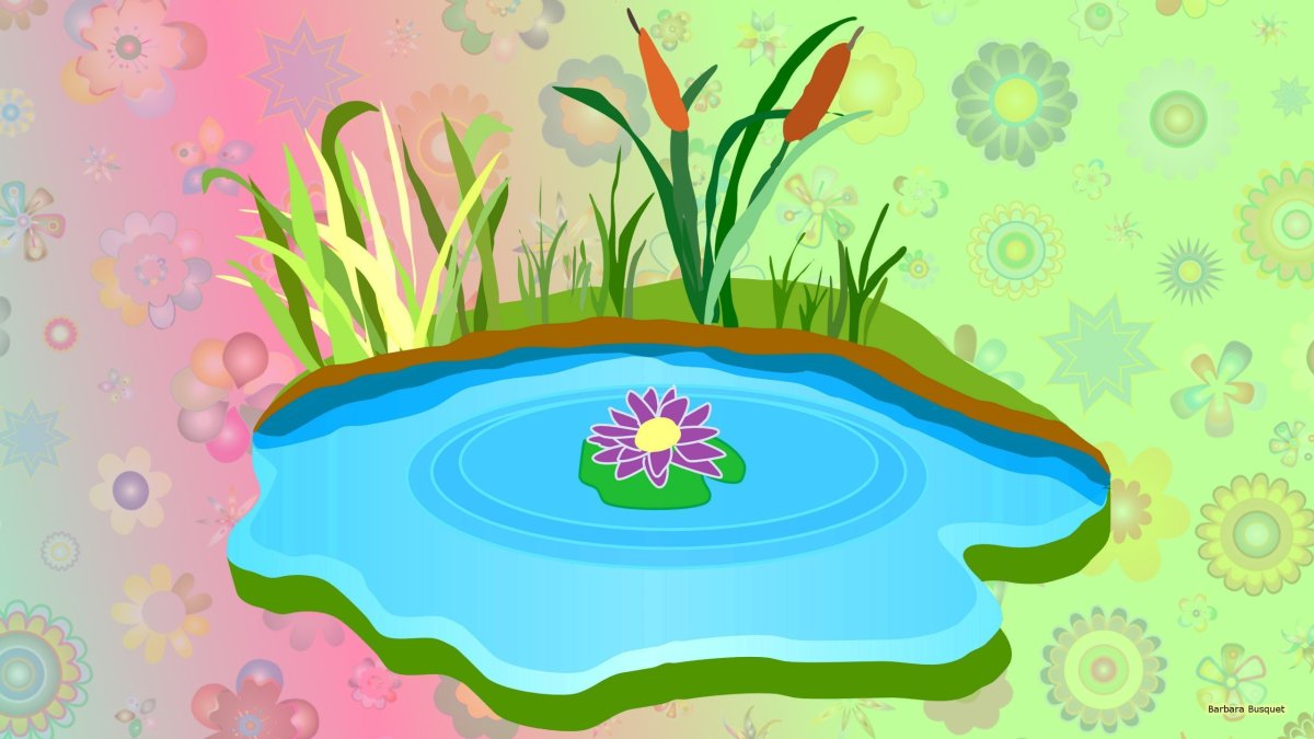 Сказочное болото с лягушками