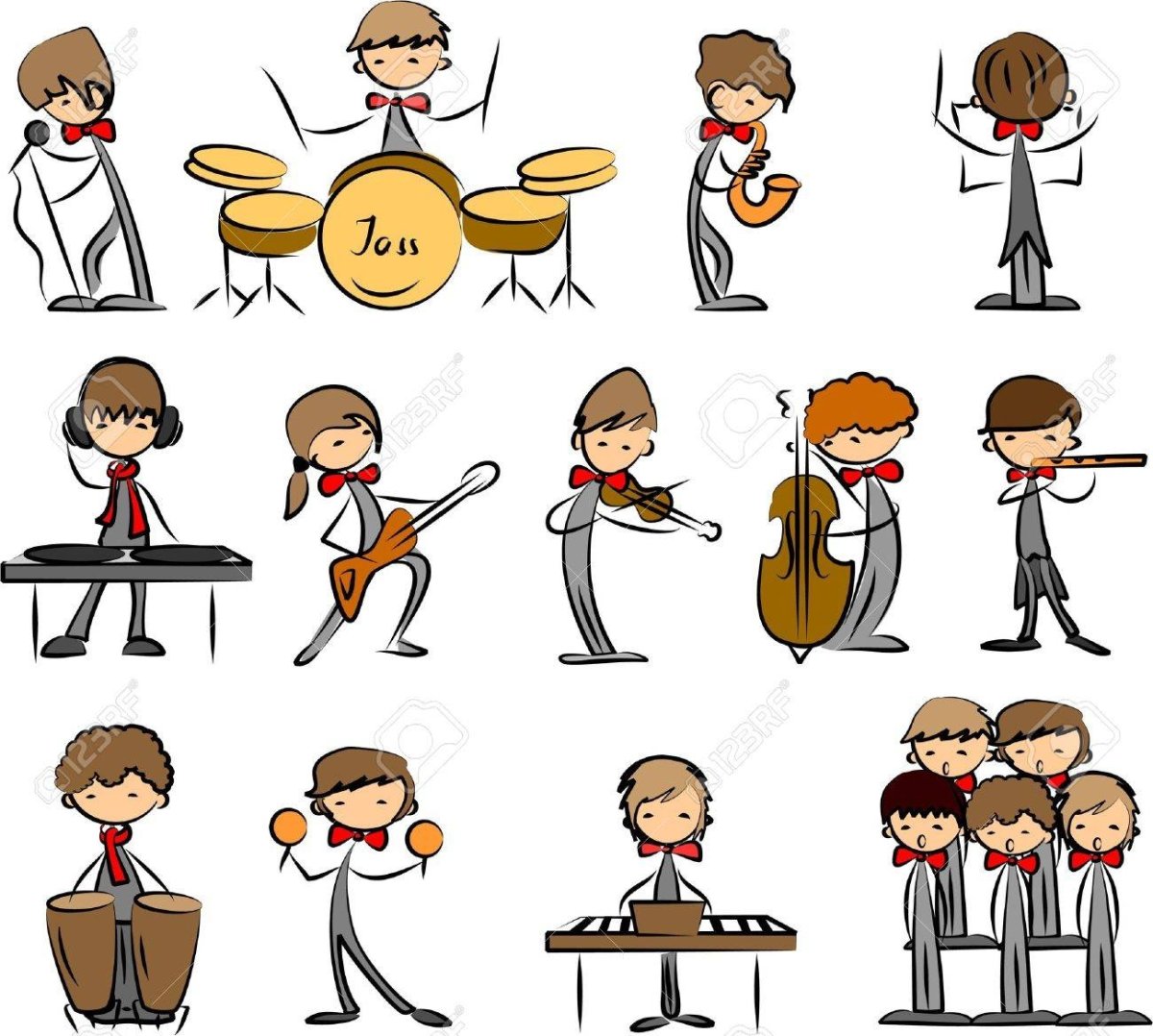 Рисунок оркестра для детей легко