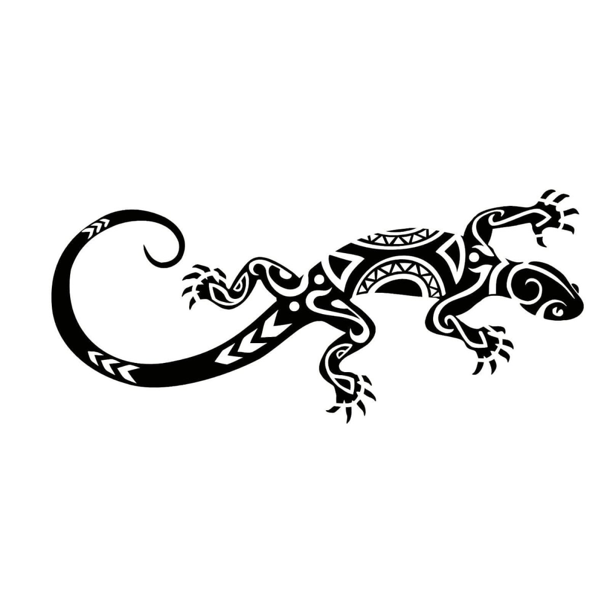 Саламандра тату в стиле трайбл