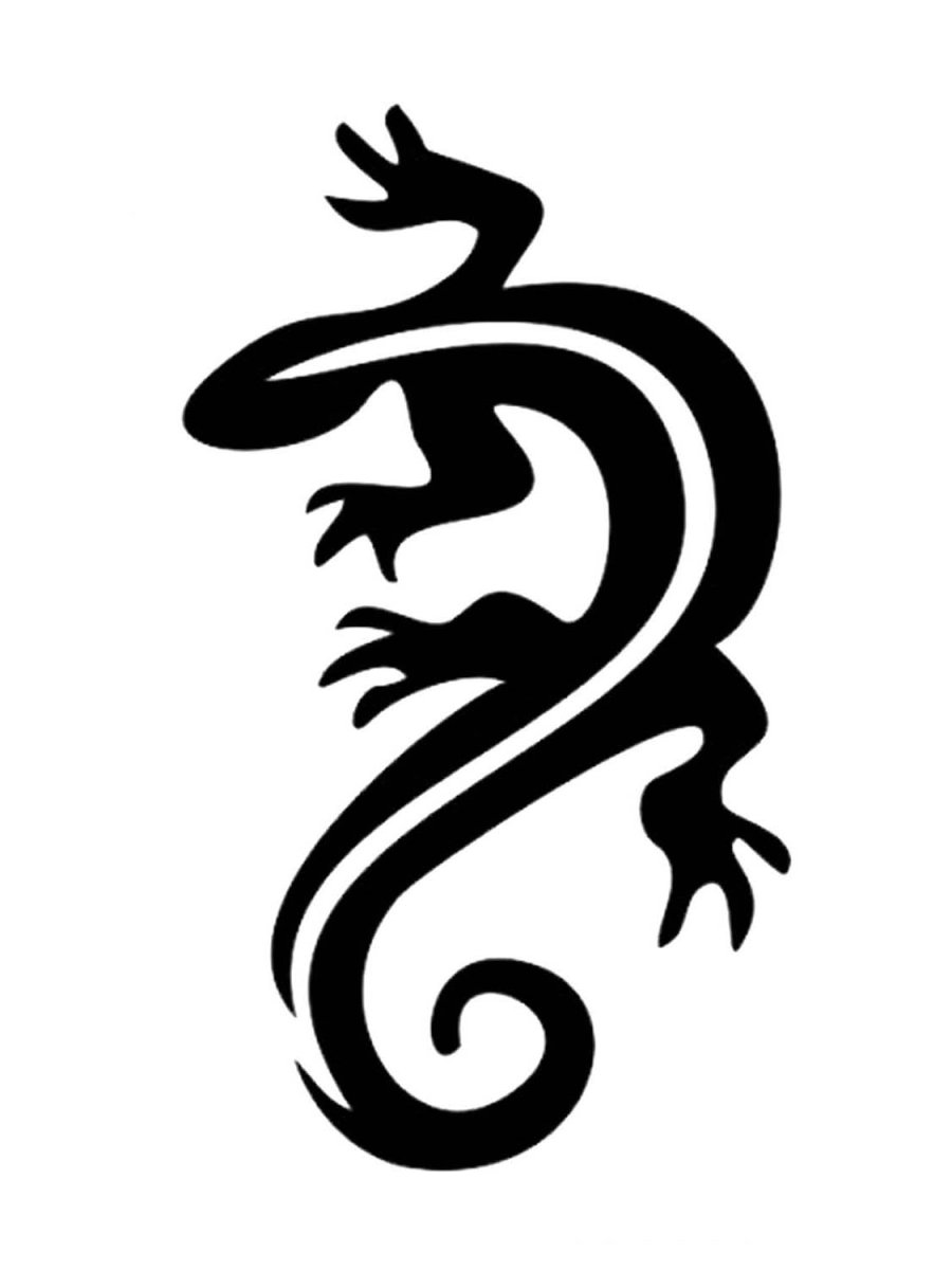 Саламандра трафарет