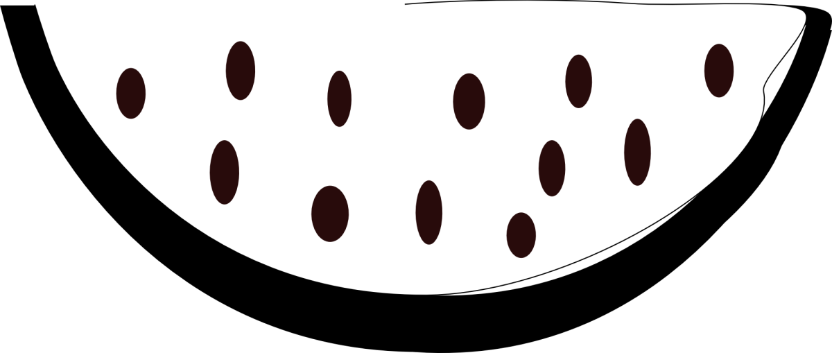 Кусочек арбуза акварелью