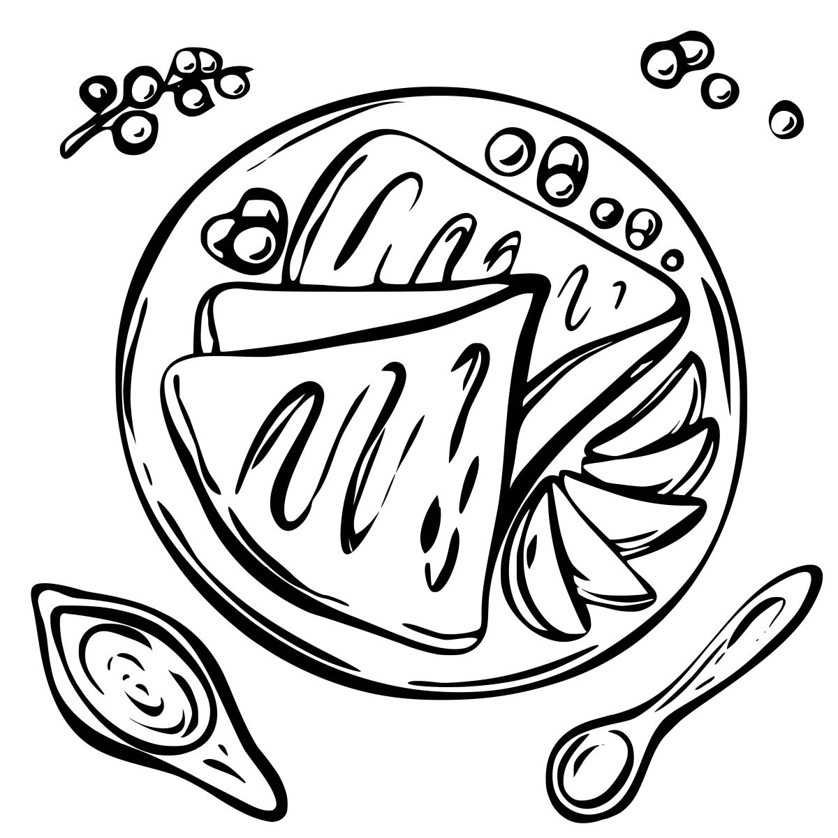 Блины раскраска для детей