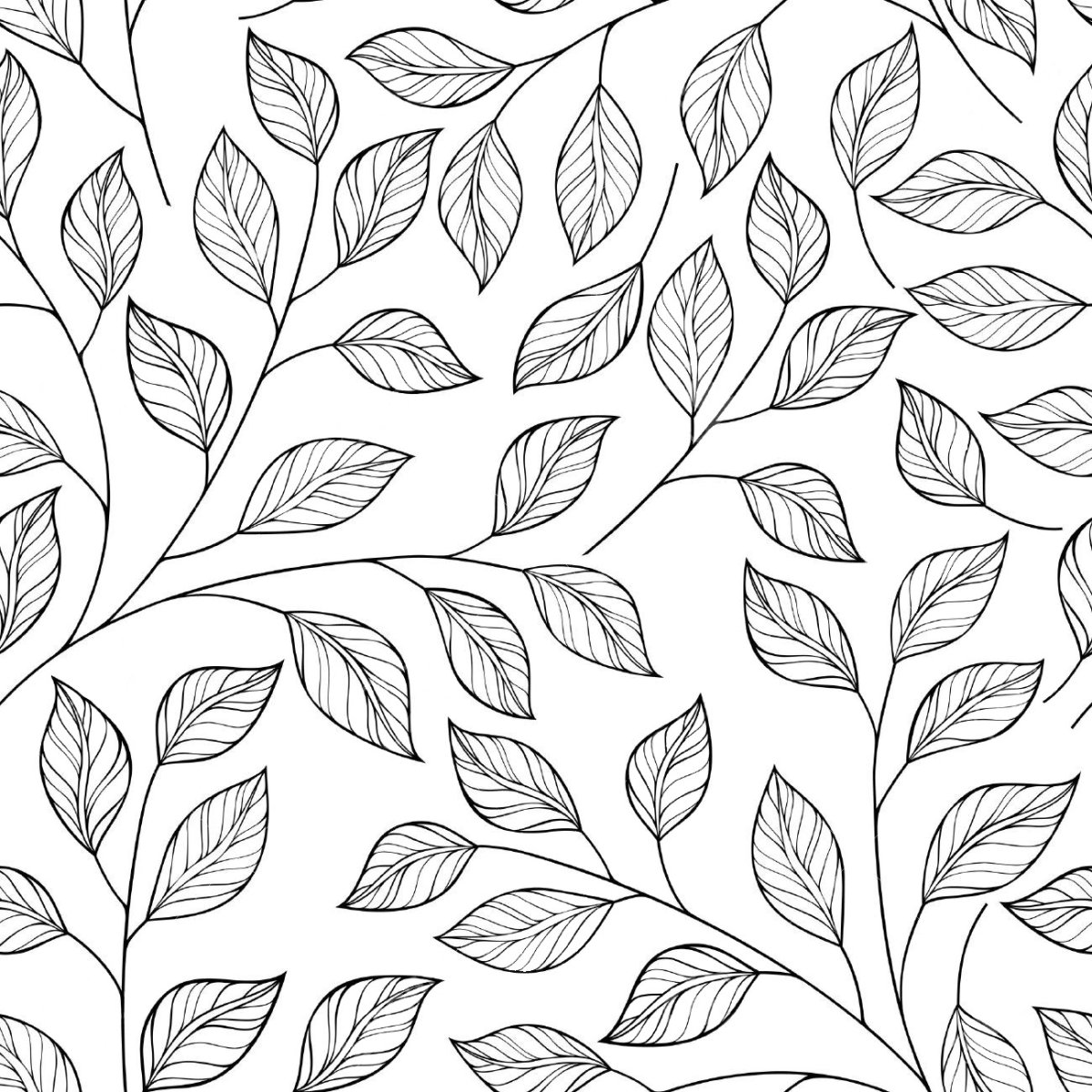 Паттерн листья контур