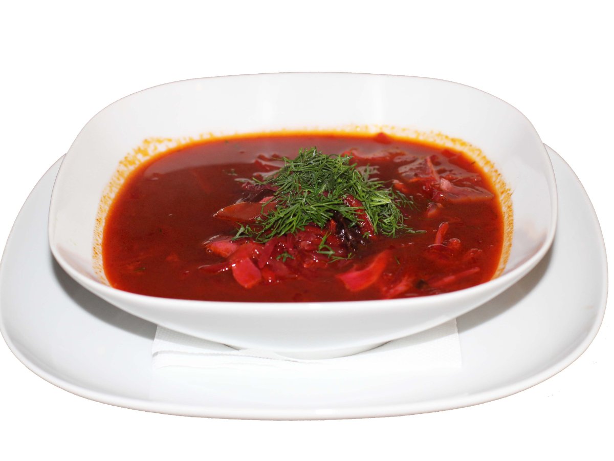 Сервировка борща