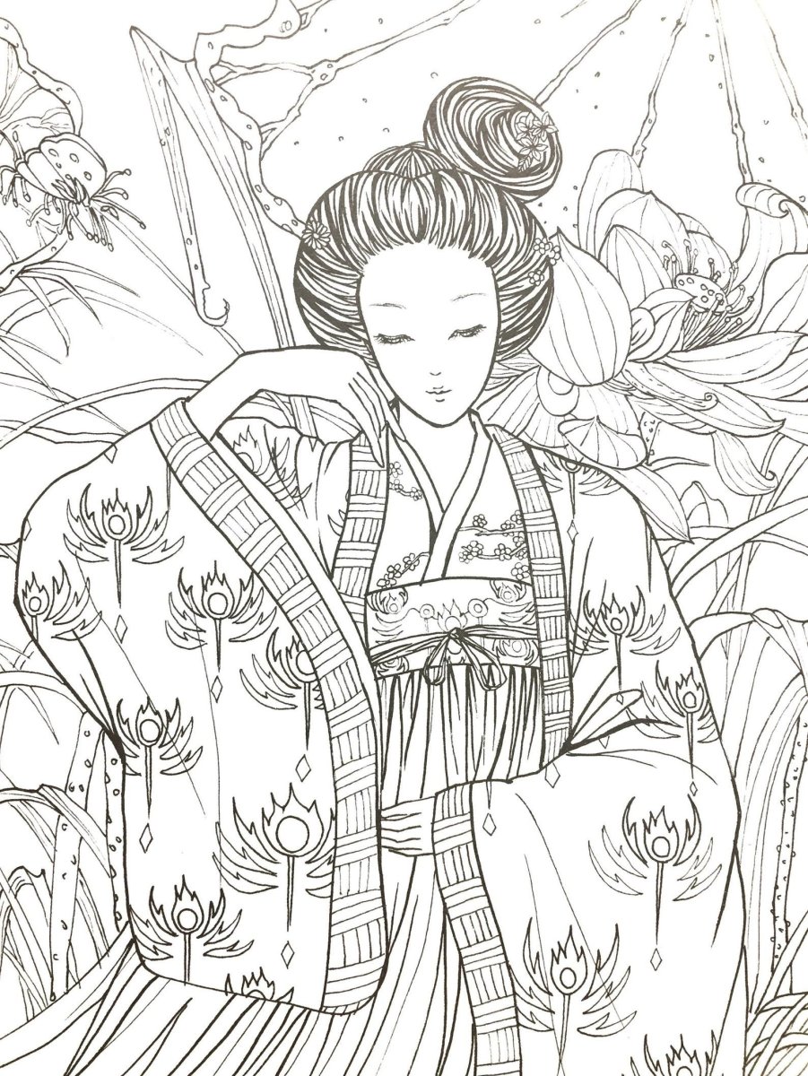 Азиатские принцессы раскраски