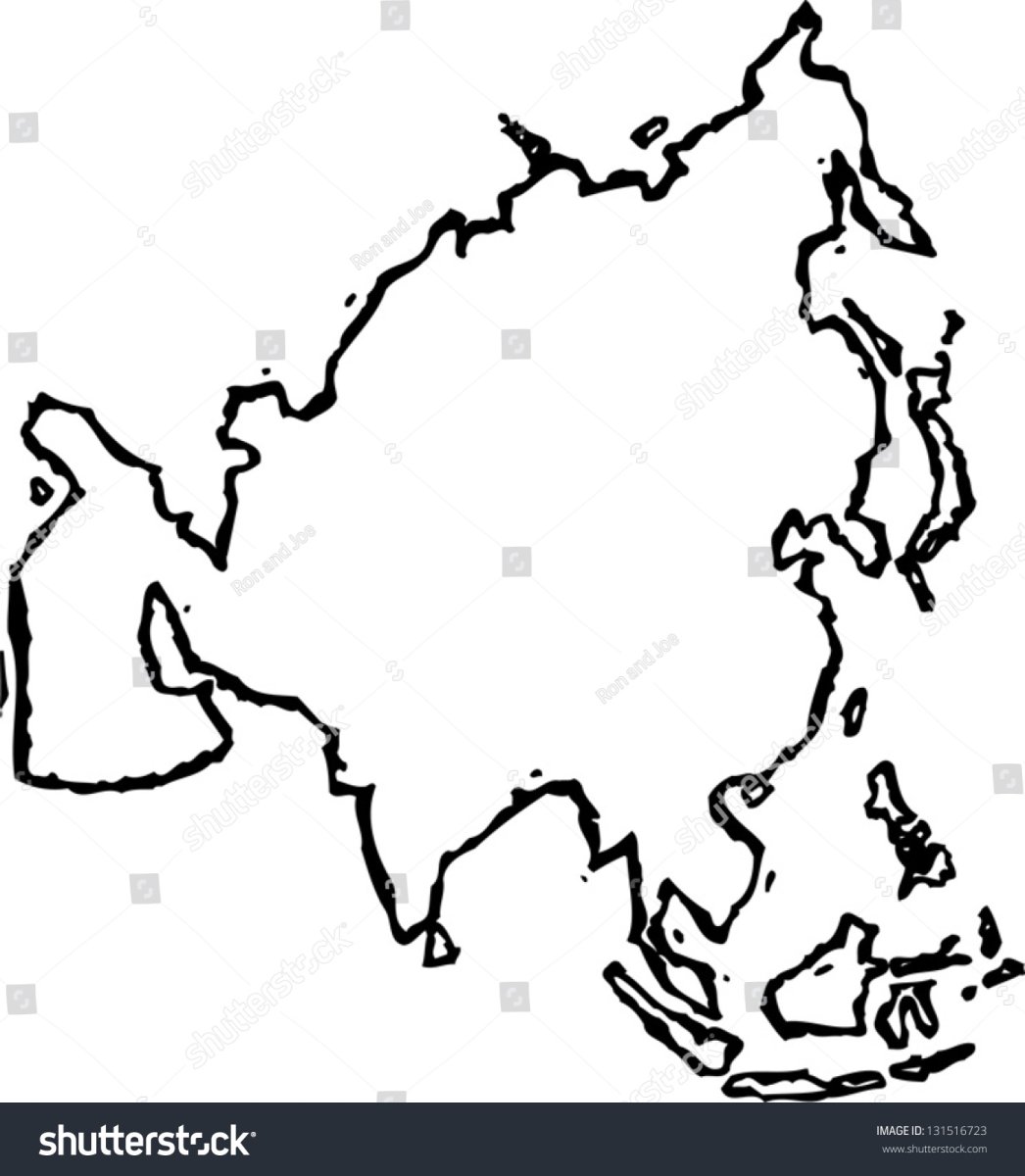 Континент Азия на карте