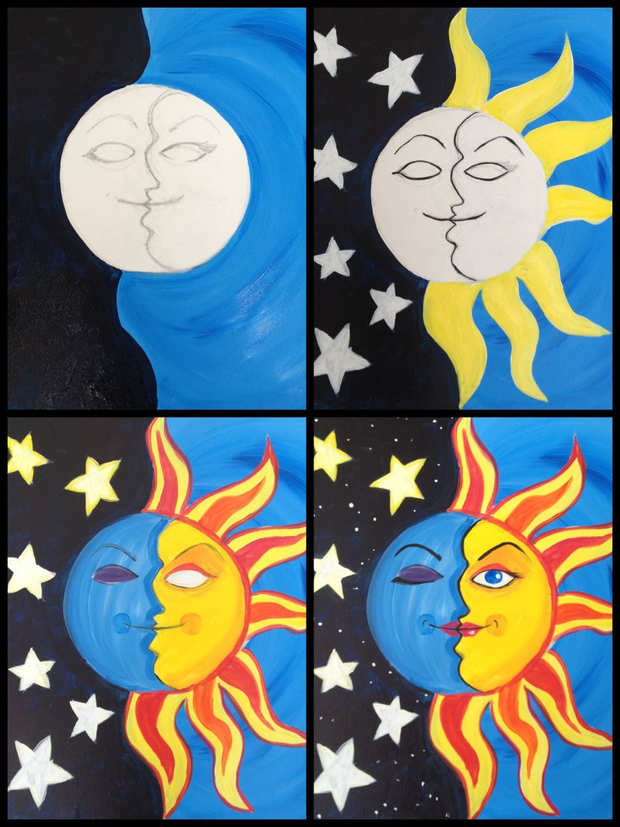 Рисование день и ночь в подготовительной группе