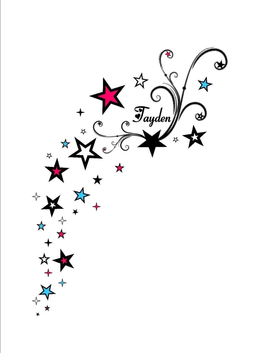 Тату россыпь звезд